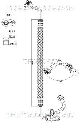 TRISCAN High- / Low Pressure Line, air conditioning 9010 28019 TRISCAN 9010 28019 FIAT Ducato 230 high pressure line, air conditioner replacement