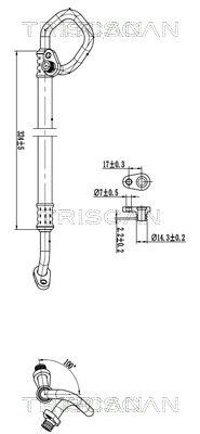TRISCAN Condotto d. bassa / alta pressione, Climatizzatore 9010 28025 Condotto alta pressione climatizzatore Peugeot 6C_ 9010 28025 TRISCAN