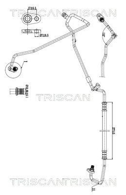 High- / Low Pressure Line, air conditioning TRISCAN 9010 28046 TRISCAN 9010 28046 Peugeot 508 2024 Air conditioning pipe price