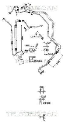 TRISCAN Hoge druk- / lage drukleiding, airconditioning 9010 28051 TRISCAN 9010 28051 originele Airco slang 307 SW kosten