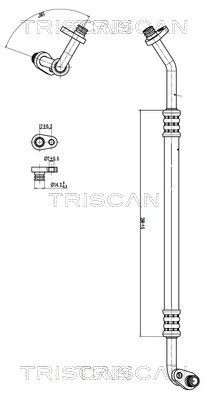 TRISCAN Varibelttrycksledning, klimatanläggning 9010 28053 TRISCAN 9010 28053 AC rör Peugeot 308 I