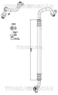 Varibelttrycksledning, klimatanläggning TRISCAN 9010 28054 TRISCAN 9010 28054 AC rör PEUGEOT 307 2023