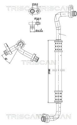 Augst- / Zemspiediena cauruļvads, Gaisa kond. sist. TRISCAN 9010 28055 TRISCAN 9010 28055 Kondicionieru caurules PEUGEOT 307 2014