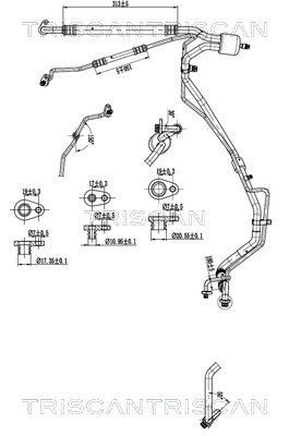 TRISCAN Condotto d. bassa / alta pressione, Climatizzatore 9010 28058 TRISCAN 9010 28058 costo Tubo aria condizionata Citroën C4 Coupe originale