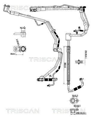 TRISCAN Hoge druk- / lage drukleiding, airconditioning 9010 28080 TRISCAN 901028080 Airco slang Fiat Punto mk3 199 prijs