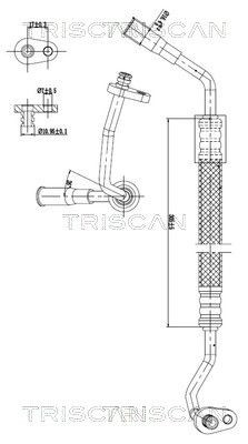 TRISCAN Varibelttrycksledning, klimatanläggning 9010 28086 TRISCAN 9010 28086 ac slang Peugeot e 807 pris