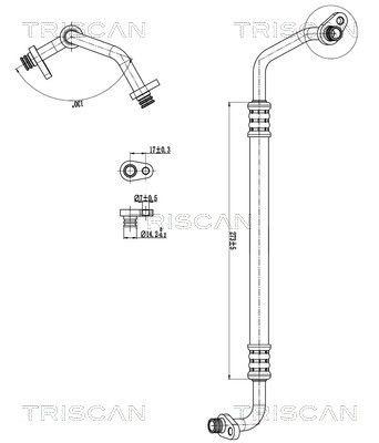 TRISCAN Condotto d. bassa / alta pressione, Climatizzatore 9010 28104 TRISCAN 9010 28104 costo Tubo aria condizionata Citroën C4 Coupe originale
