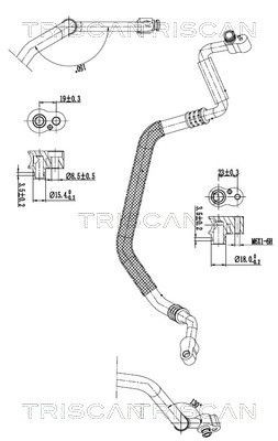 TRISCAN Conduta de alta / baixa pressão, ar condicionado 9010 29010 TRISCAN 9010 29010 originais Tubos de ar condicionado Audi A4 B8 Allroad custo