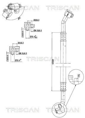Hoge druk- / lage drukleiding, airconditioning TRISCAN 9010 29011 TRISCAN 9010 29011: Airco slang Volkswagen POLO 2012