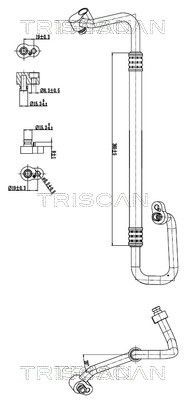 Høytrykks- / lavtrykksledning, klimaanlegg TRISCAN 9010 29025 TRISCAN 9010 29025: Ac rør Volkswagen POLO 2000