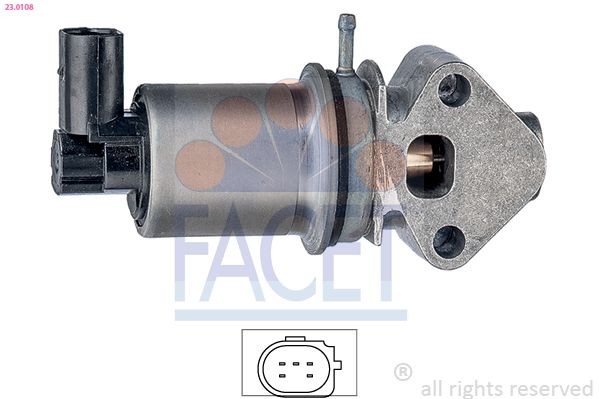 FACET Venttiili, pakokaasun kierrätys 23.0108 23.0108 FACET Egr venttiili ALFA ROMEO 147