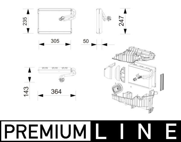 Evaporador, ar condicionado MAHLE AE 269 000P MAHLE AE 269 000P Evaporador de ar condicionado AUDI A6 2022