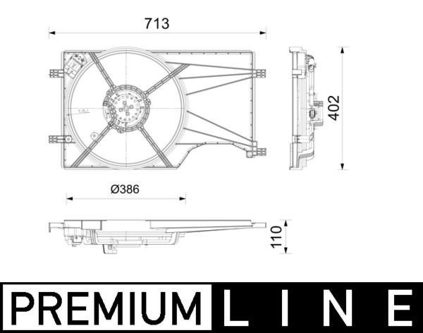 Ventola radiatore MAHLE CFF 678 000P 72574981 MAHLE CFF 678 000P Ventola raffreddamento Opel ADAM 2020