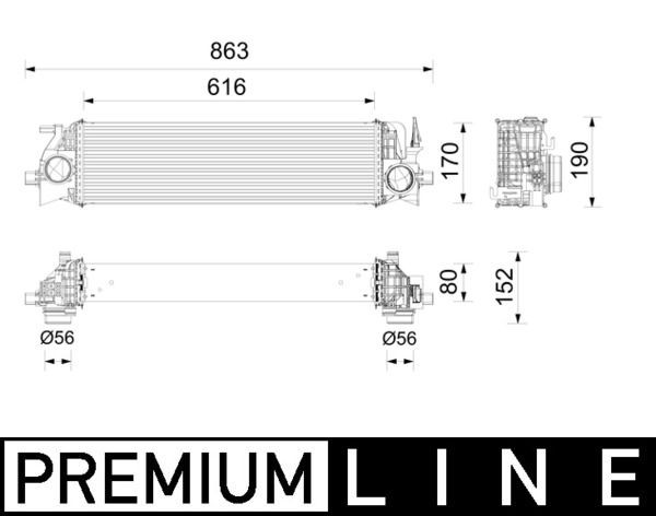 MAHLE Intercooler CI 736 000P Volvo V70 MAHLE turbo intercooler CI736000P