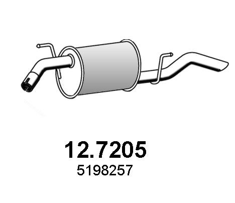 ASSO Bakre ljuddämpare 12.7205 CHRYSLER slutdämpare ASSO 12.7205
