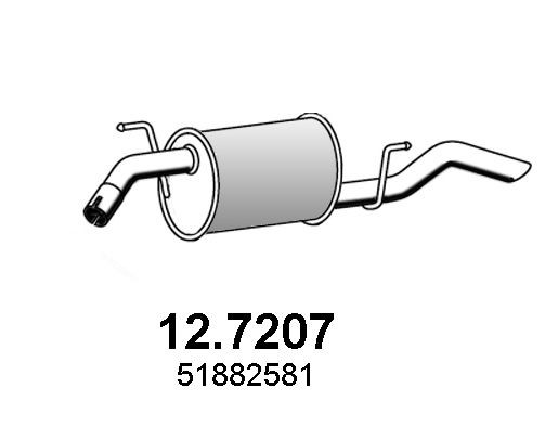 ASSO Bakre ljuddämpare 12.7207 12.7207 ASSO slutdämpare Iveco Daily