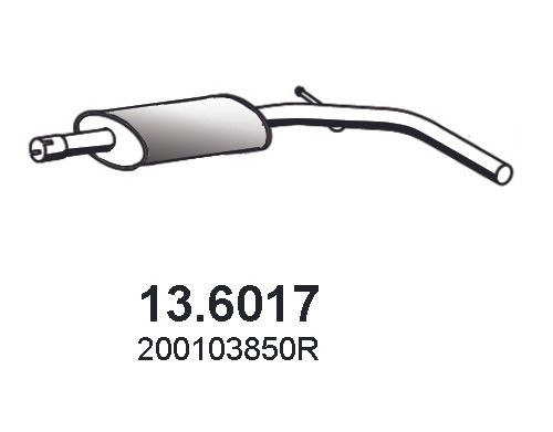ASSO Marmitta centrale 13.6017 13.6017 costo Marmitta centrale NISSAN PRIMERA ASSO