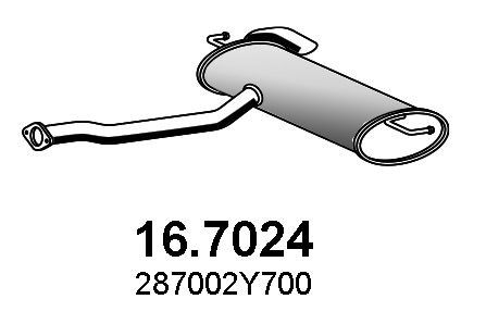 ASSO Panela de escape traseira 16.7024 Panela de escape ASSO Chrysler PT CRUISER 16.7024