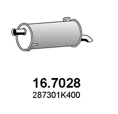 ASSO Bakre eksospotte 16.7028 16.7028 Bakre eksospotte KIA RIO ASSO