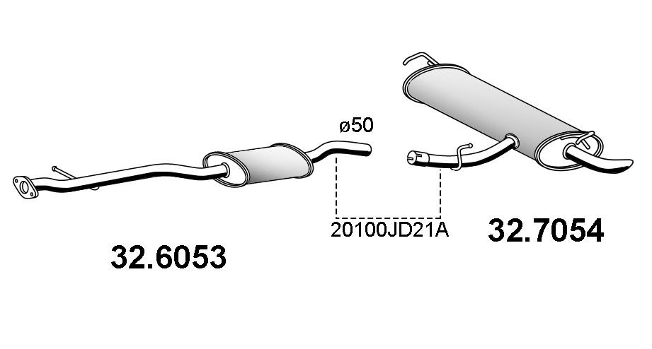 ASSO Marmitta centrale 32.6053 32.6053 costo Marmitta centrale ASSO NISSAN PRIMERA
