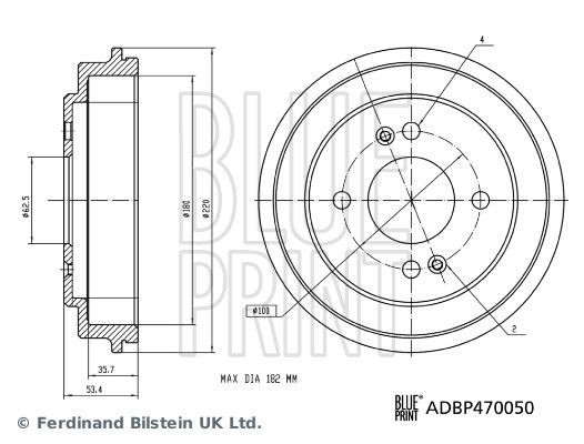 BLUE PRINT Bremsetromle ADBP470050 BLUE PRINT ADBP470050 Bremsetromler Volkswagen POLO originale