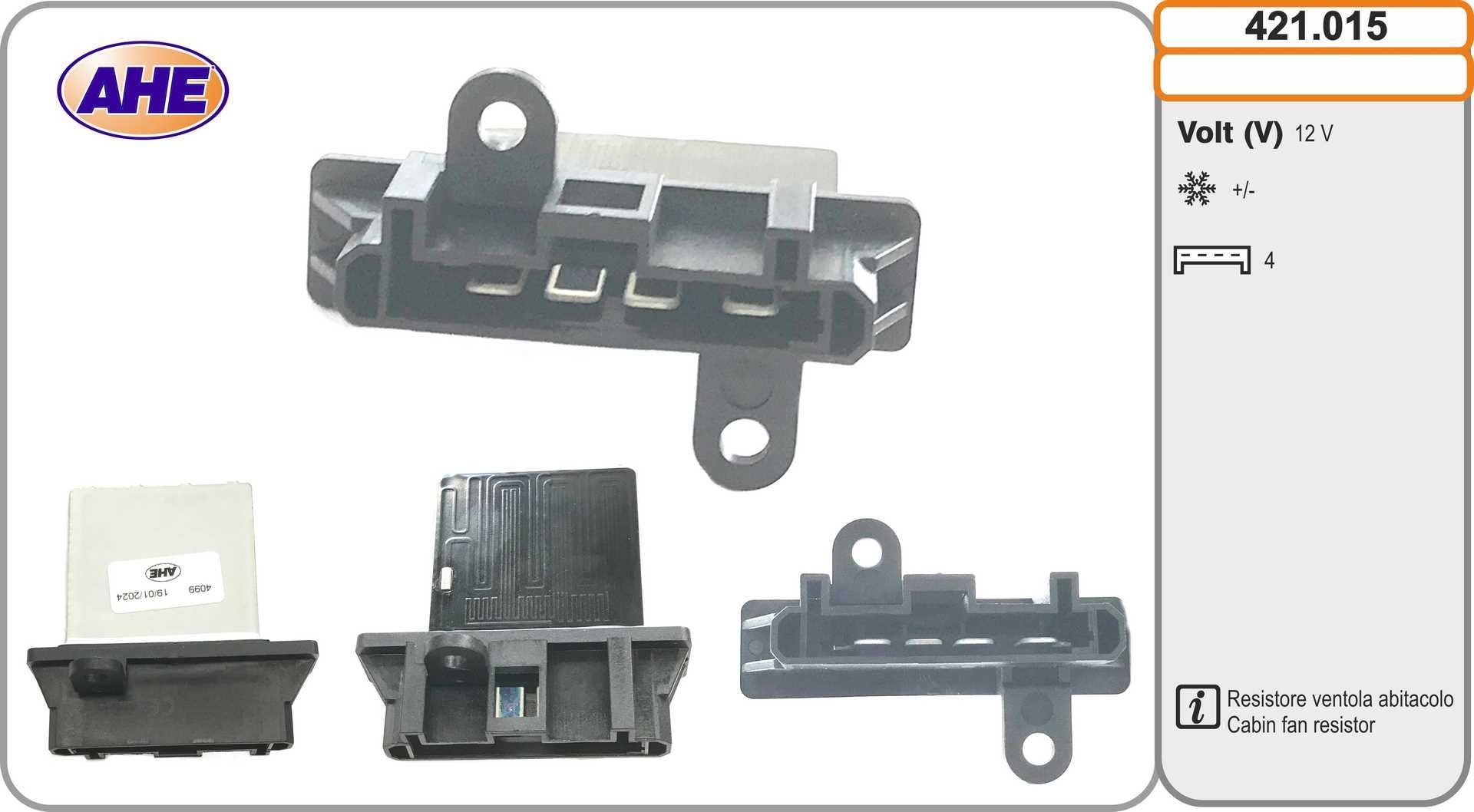 AHE Pré-resistência, motor eléctrico - ventilador do radiador 421.015 Resistência ventilador do habitáculo AHE TRANSIT 421.015 baratos
