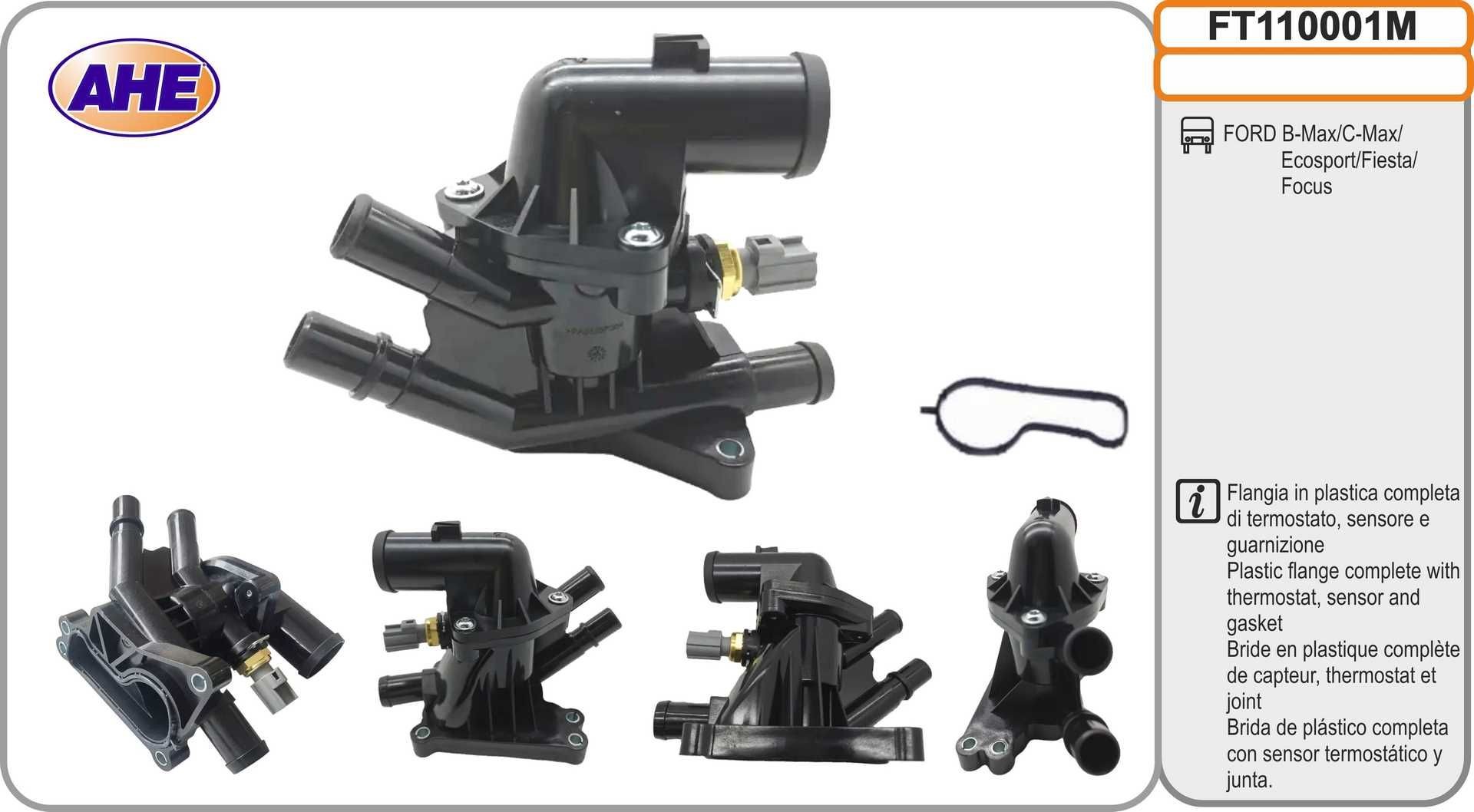 AHE Συνδετική φλάντζα του ψυκτικού υγρού FT110001M Καπάκι θερμοστάτη AHE BMW Σειρά 7 FT110001M