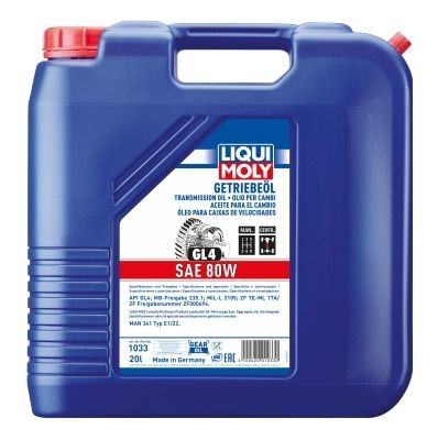 LIQUI MOLY Mehāniskās pārnesumkārbas eļļa 1033 LIQUI MOLY 1033 Transmisijas eļļa 164 Sedan orģinālās cena