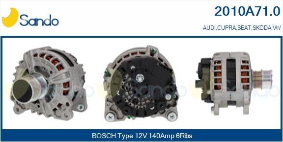 SANDO Alternatore 2010A71.0 2010A71.0 Generatore SANDO Skoda