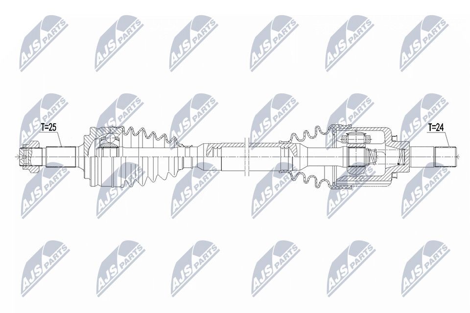 Drivaxel NTY NPW-PE-122 NTY NPW-PE-122: Drivaxel Peugeot 208 2022