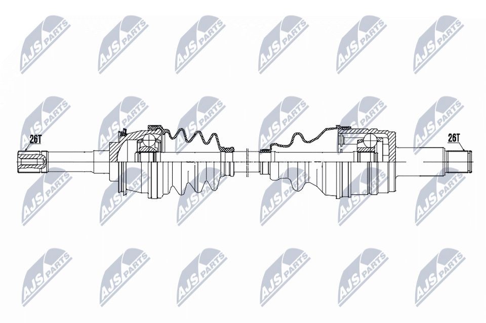 NTY Drivaksel NPW-SU-061 NTY NPW-SU-061 Drivaksel Suzuki Grand Vitara 1 originale pris