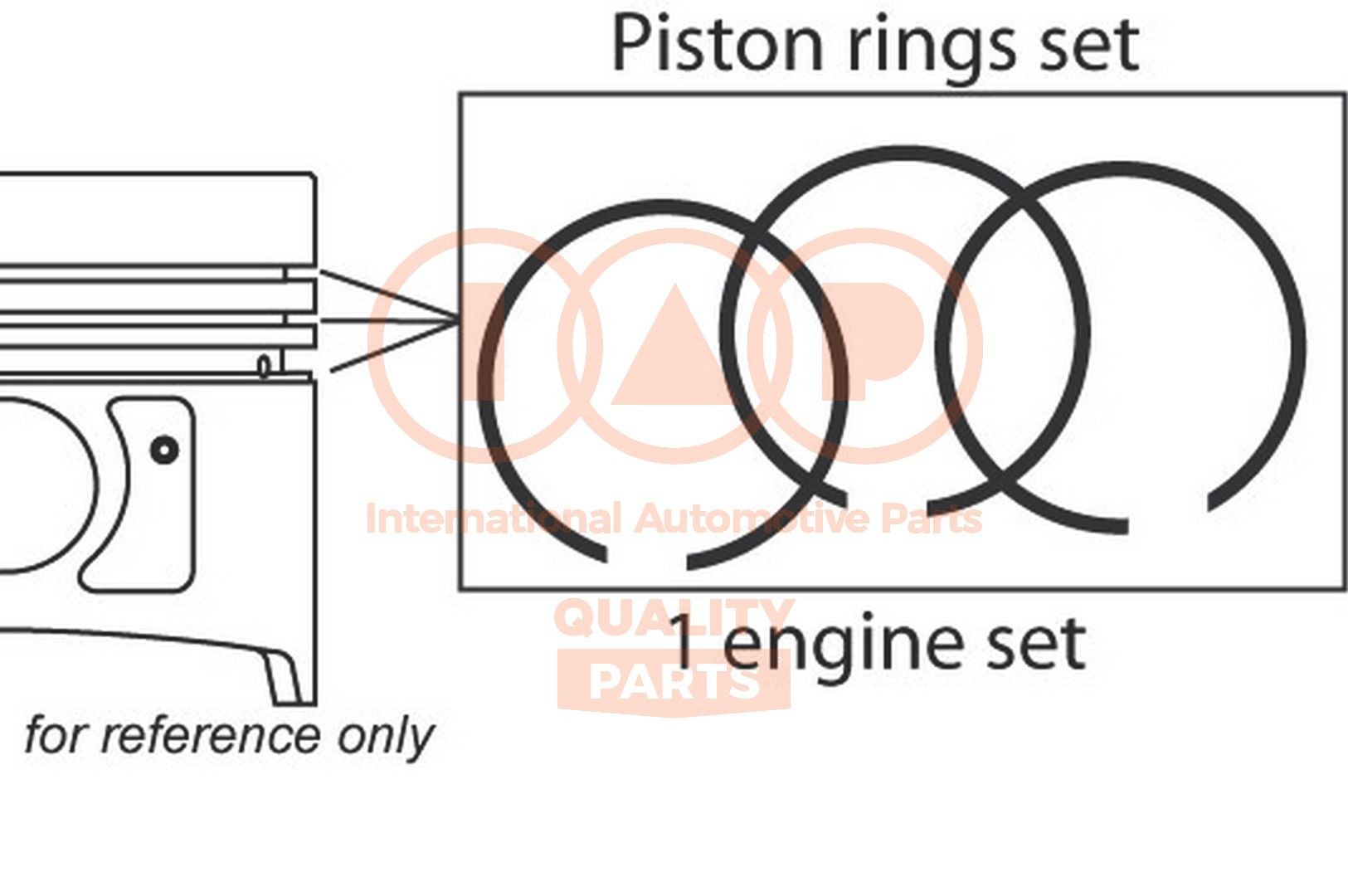IAP QUALITY PARTS Virzuļa gredzenu komplekts 102-14085 102-14085 Virzuļu gredzeni PEUGEOT 308 IAP QUALITY PARTS