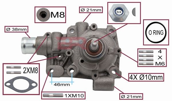BOTTO RICAMBI Pompa acqua BRAC2834 BRAC2834 costo Pompa acqua LAND ROVER FREELANDER BOTTO RICAMBI