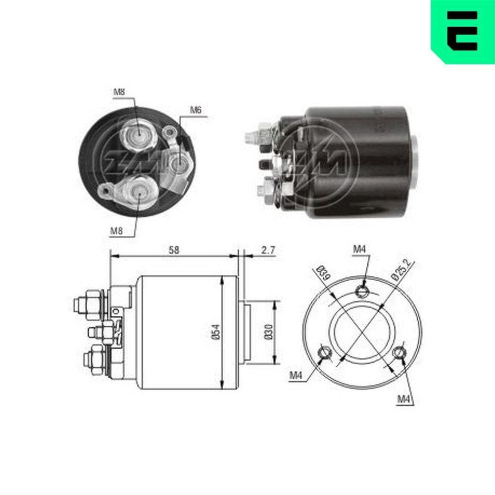 ERA Solenoid, startmotor ZM591 Solenoid startmotor Daewoo KLETN ZM591 ERA