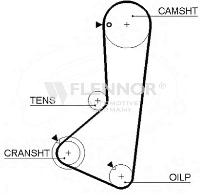 FLENNOR Courroie de distribution 4964V Hyundai H-1 Camionnette Courroie moteur FLENNOR 4964V