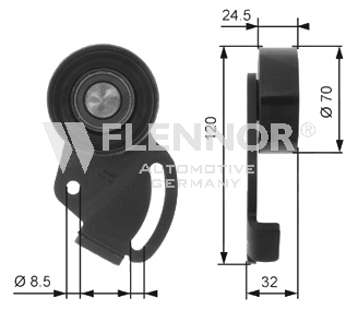FLENNOR Napínacia kladka rebrovaného klinového remeňa FS22911 FS22911 Napínacia kladka FIAT PANDA FLENNOR