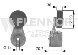 FLENNOR Napínacia kladka rebrovaného klinového remeňa FS99264 FS99264 Napínacia kladka CHEVROLET LACETTI FLENNOR