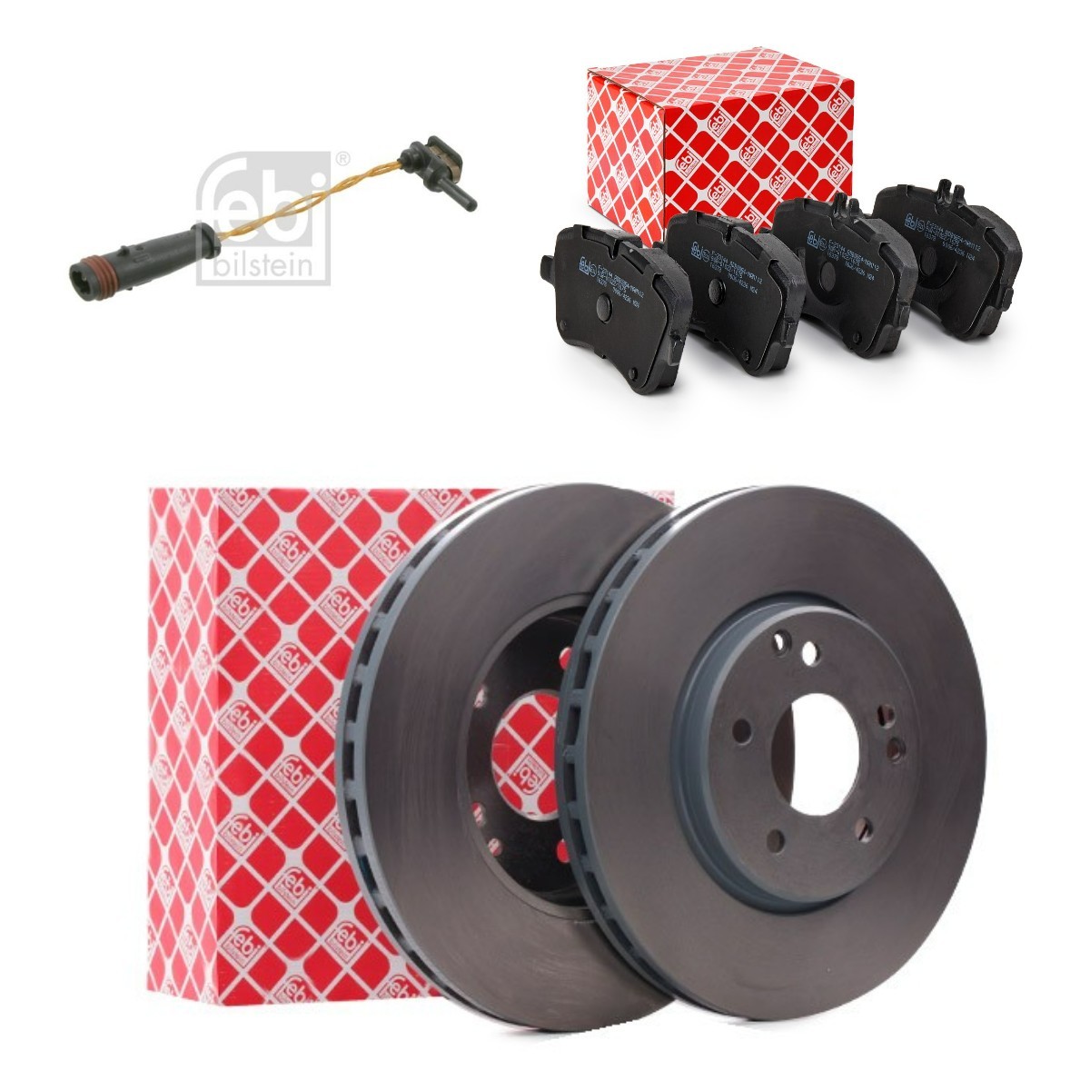Bromssats, skivbroms FEBI BILSTEIN FBL3405N0212 FEBI BILSTEIN FBL3405N0212: Bromsskivor och bromsbelägg Mercedes CLK 2002