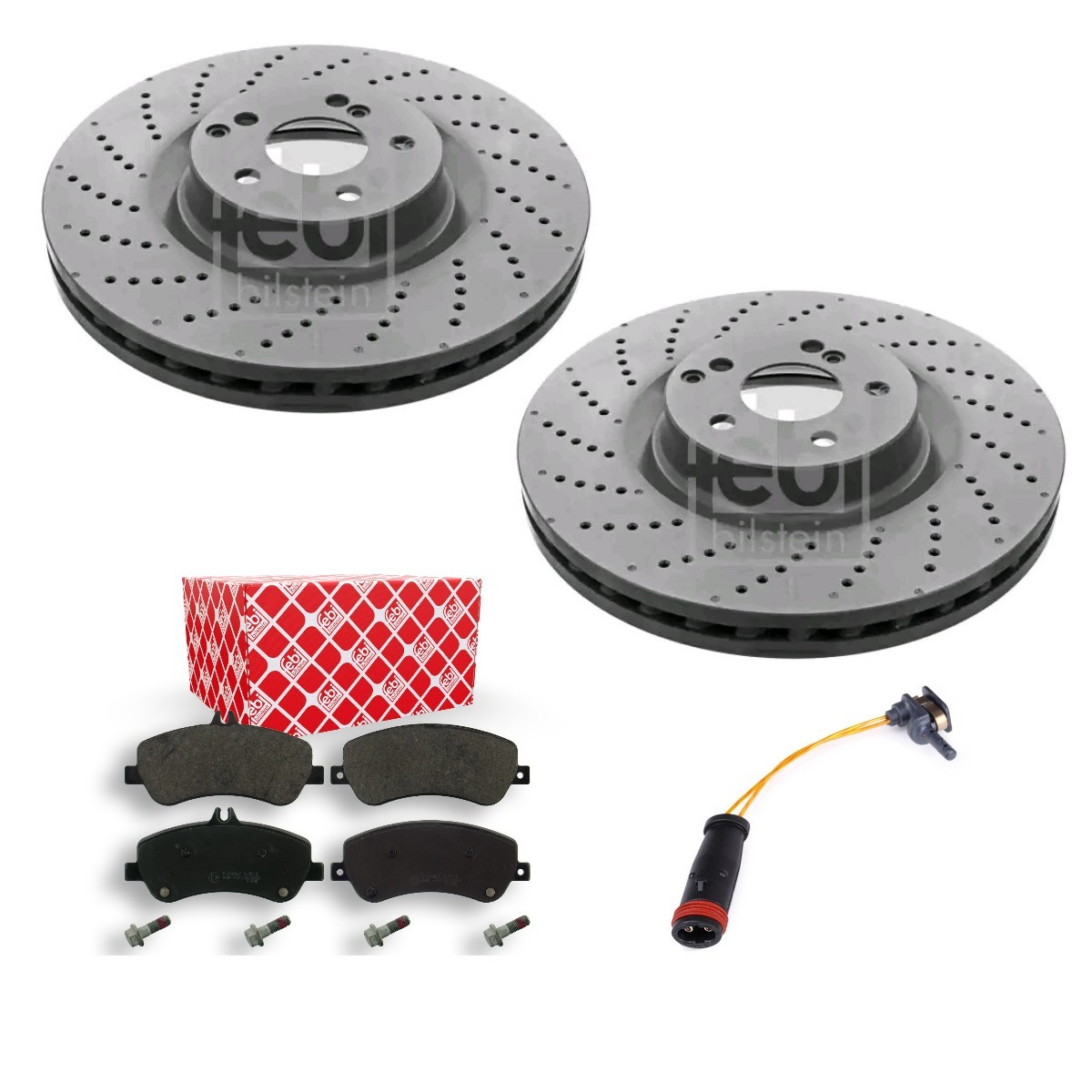 FEBI BILSTEIN Bremseskiver og -klosser FBL3405N0303 FEBI BILSTEIN FBL3405N0303 originale Bremsesett Mercedes C207 hva koster