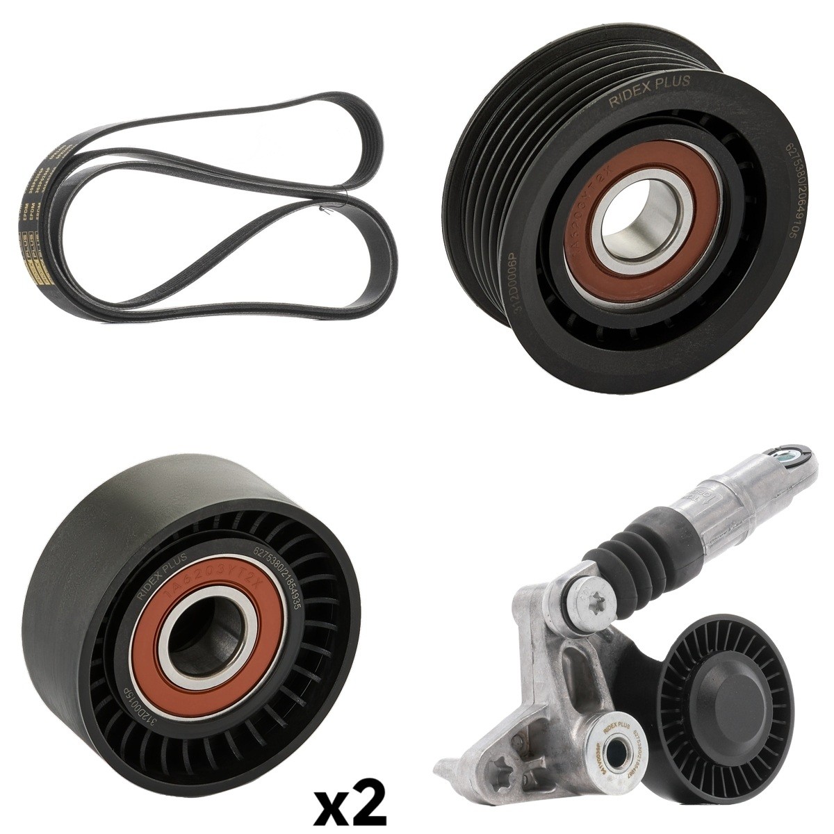 RIDEX PLUS Ozubený klinový remeň - Sada 542R1202P Sada klinového rebrovaného remena RIDEX PLUS Alfa Romeo 159 542R1202P