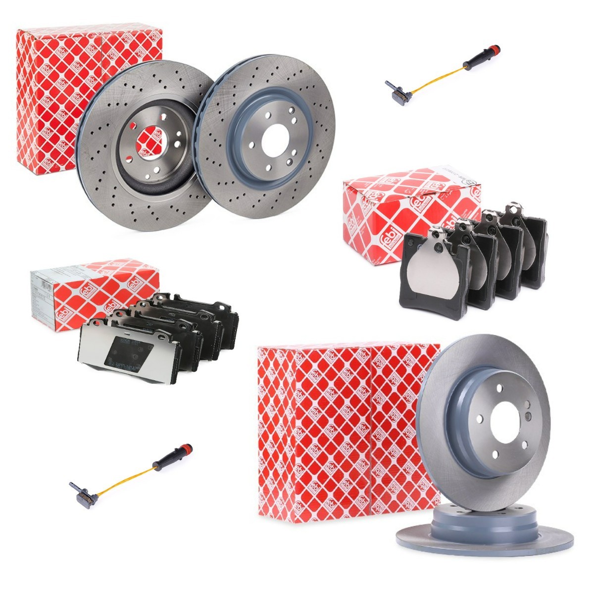 Remschijven en blokken FEBI BILSTEIN FBL3405FR070 FEBI BILSTEIN FBL3405FR070 Remschijven en blokken, set vóór en achter Mercedes-Benz SLK 2000