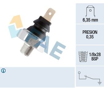 Διακόπτης πίεσης λαδιού FAE 11610 FAE 11610 Βαλβίδα λαδιού CHEVROLET SPARK 2014