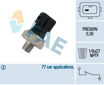 FAE Eļļas spiediena devējs 12470 Eļļas spiediena devējs FAE RANGE ROVER 12470 lēti