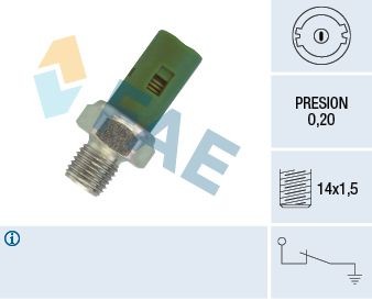 FAE Interruptor de pressão do óleo 12630 Interruptor de pressão do óleo FAE Renault MASTER 12630