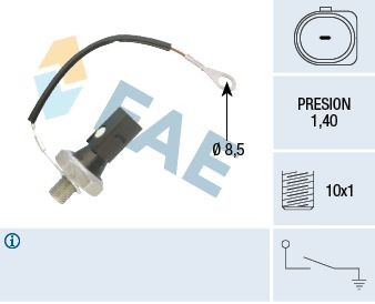 FAE Interruptor de pressão do óleo 12895 Interruptor de pressão do óleo FAE Volkswagen TIGUAN 12895