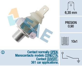 FAE Διακόπτης πίεσης λαδιού 12930 FAE 12930 Βαλβίδα πίεσης λαδιού Golf 3 Combi τιμες