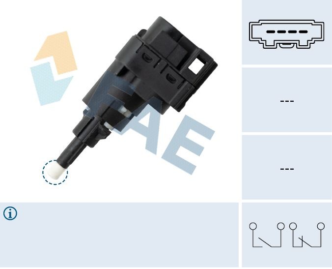 FAE Brake Light Switch 24763 FAE 24763 Audi 200 Saloon brake pedal stop light switch replacement