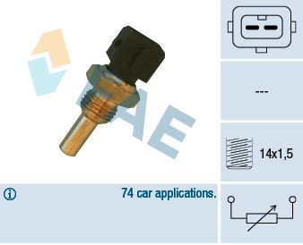 FAE Sonde de température, liquide de refroidissement 32560 BMW X5 Capteur de température réfrigérant FAE 32560