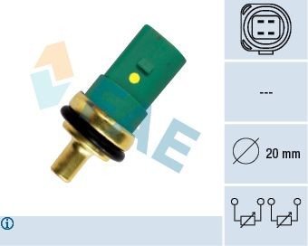 FAE Temperatuursensor 33783 33783 Koelvloeistof temperatuur sensor FORD TOURNEO CONNECT FAE