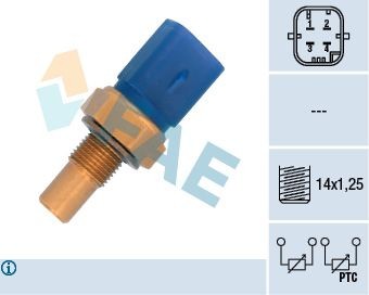 FAE Sensor, kylmedietemperatur 33791 33791 Kylvätsketemperatur sensor FAE PEUGEOT 406